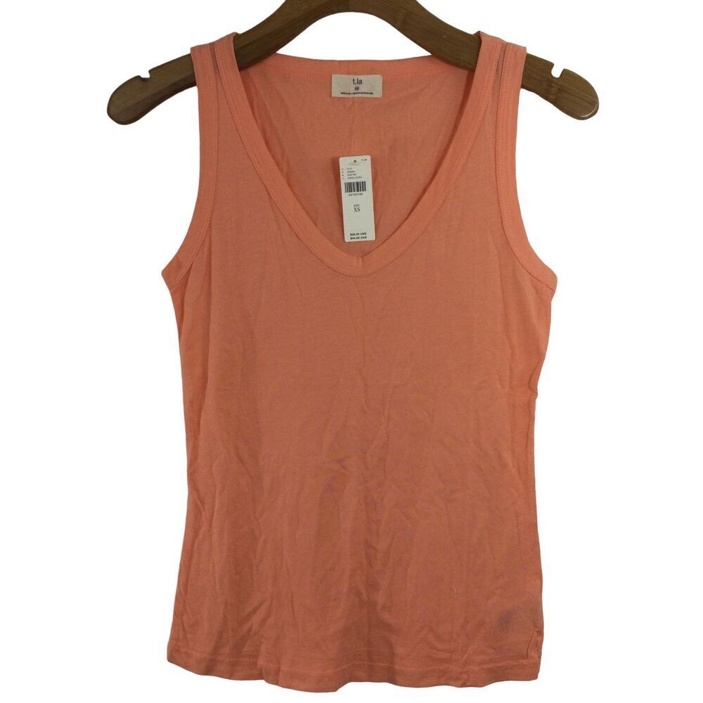 Anthropologie T.La Womens Sleeveless Scoop Neck  Tank Top Coral Size XS NWT